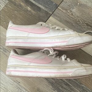 Nike Pink and White Dunk Sneakers Classic Style